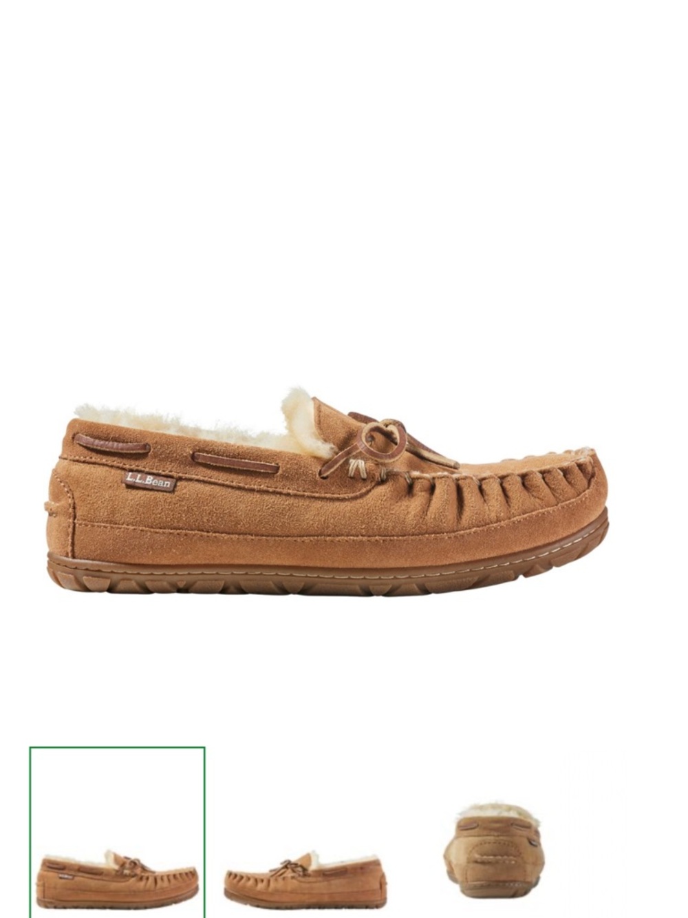 L.L. Bean Women’s Chestnut Suede Shearling-Lined Moccasin. 9